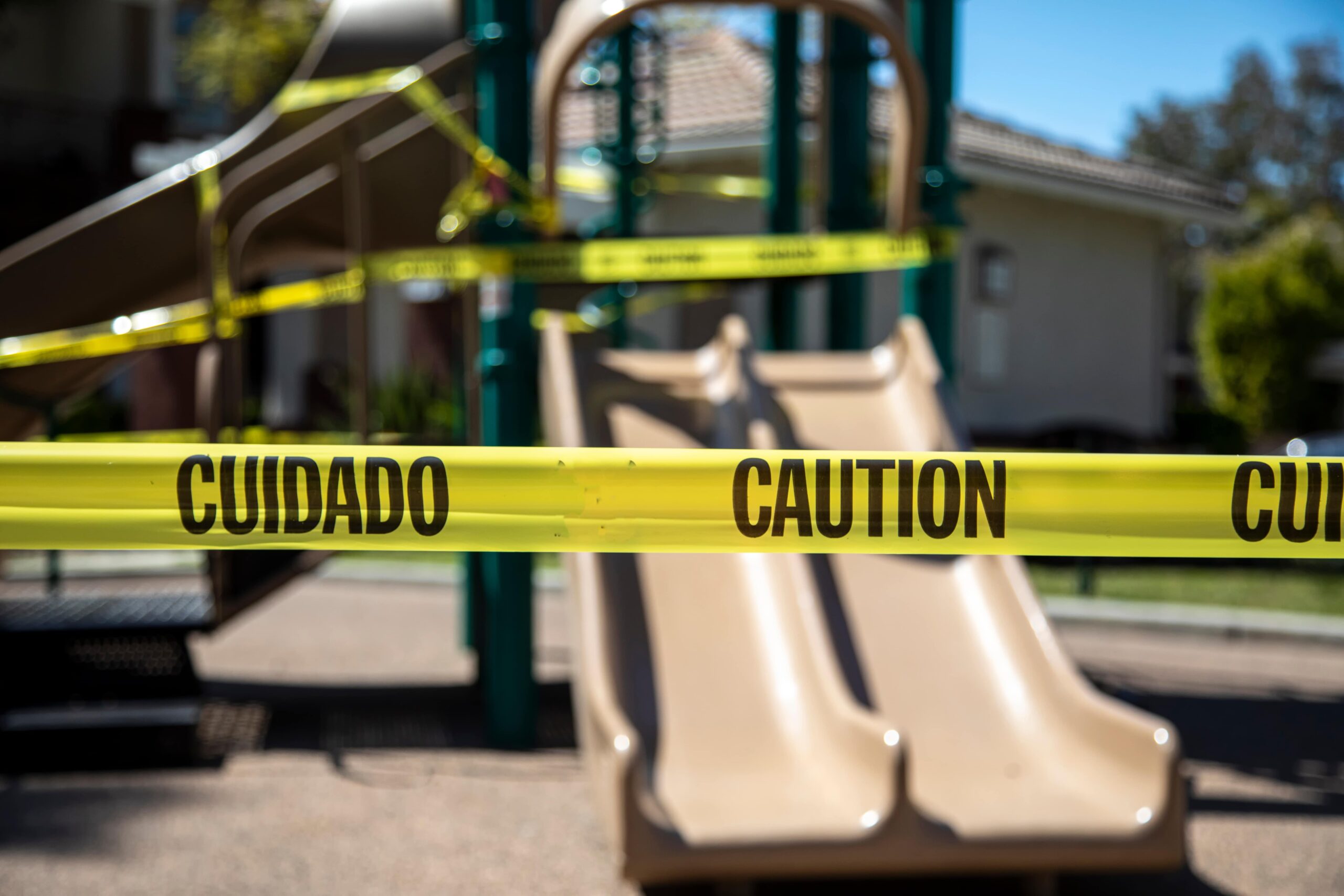Caution Tape Around Playground