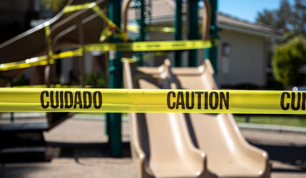 Caution Tape Around Playground