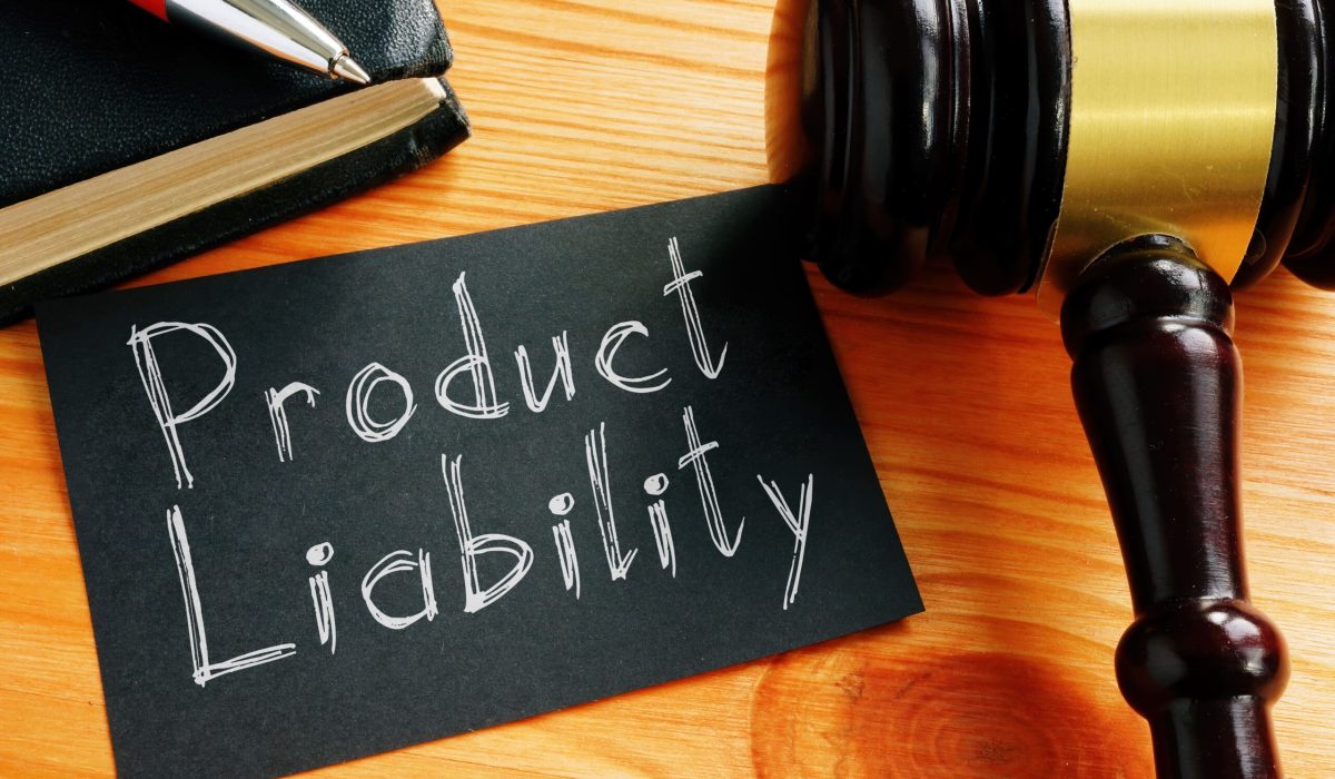 Product Liability Sign With Judges hammer